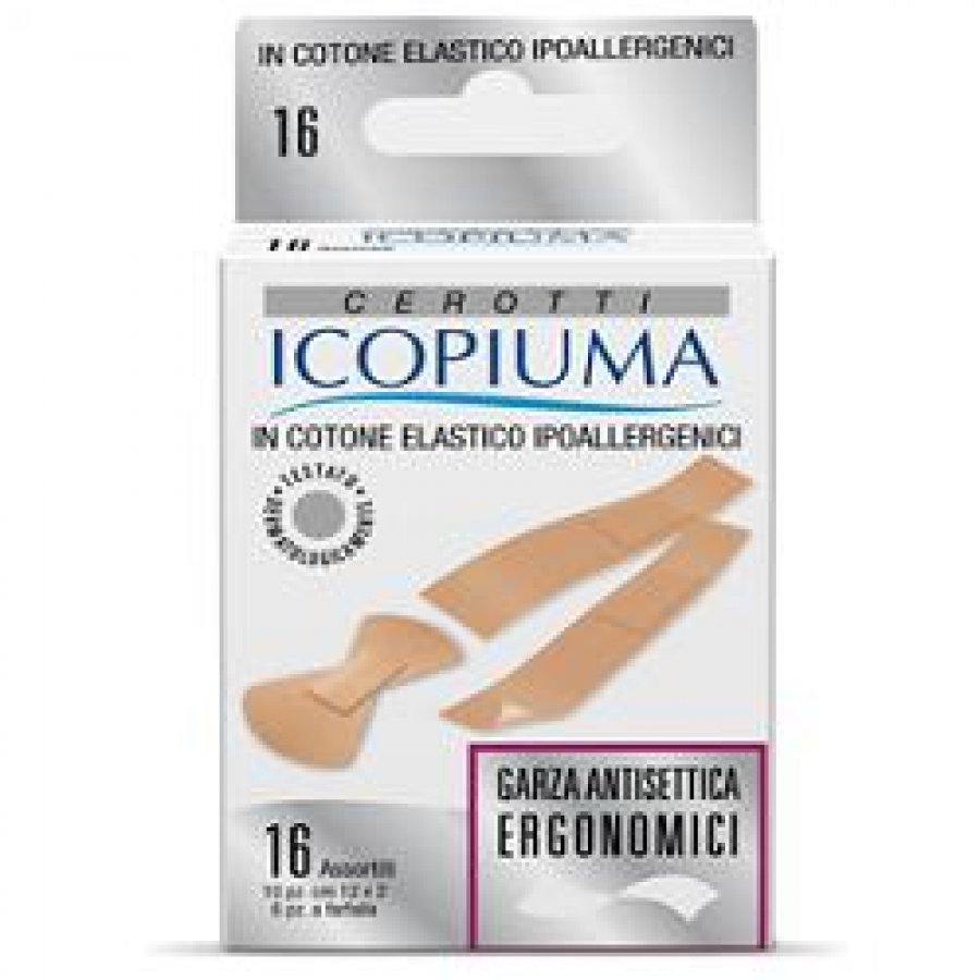 Icopiuma Cerotti per Dita in Cotone Elastico Ipoallergenici 16 Pezzi - Dispositivo Medico CE