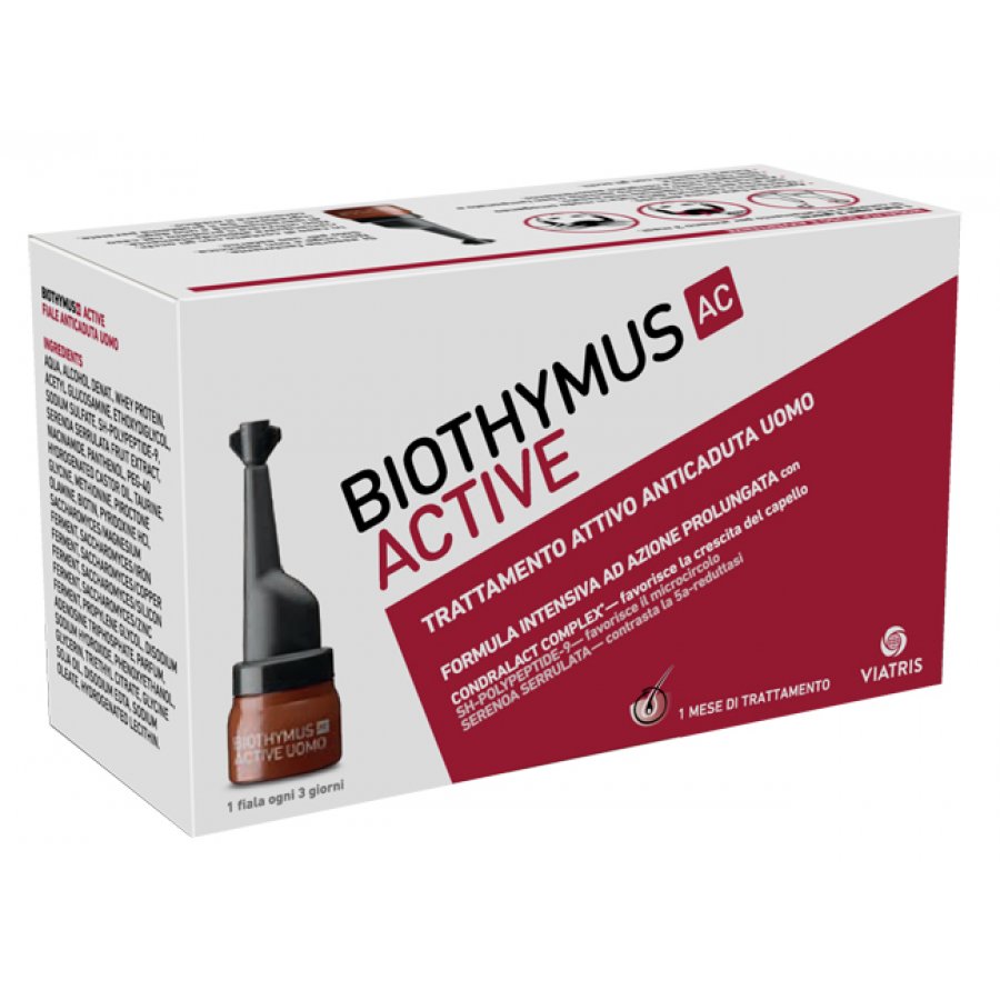 Biothymus AC Active - Trattamento Attivo Anticaduta Capelli Uomo, 10 Fiale