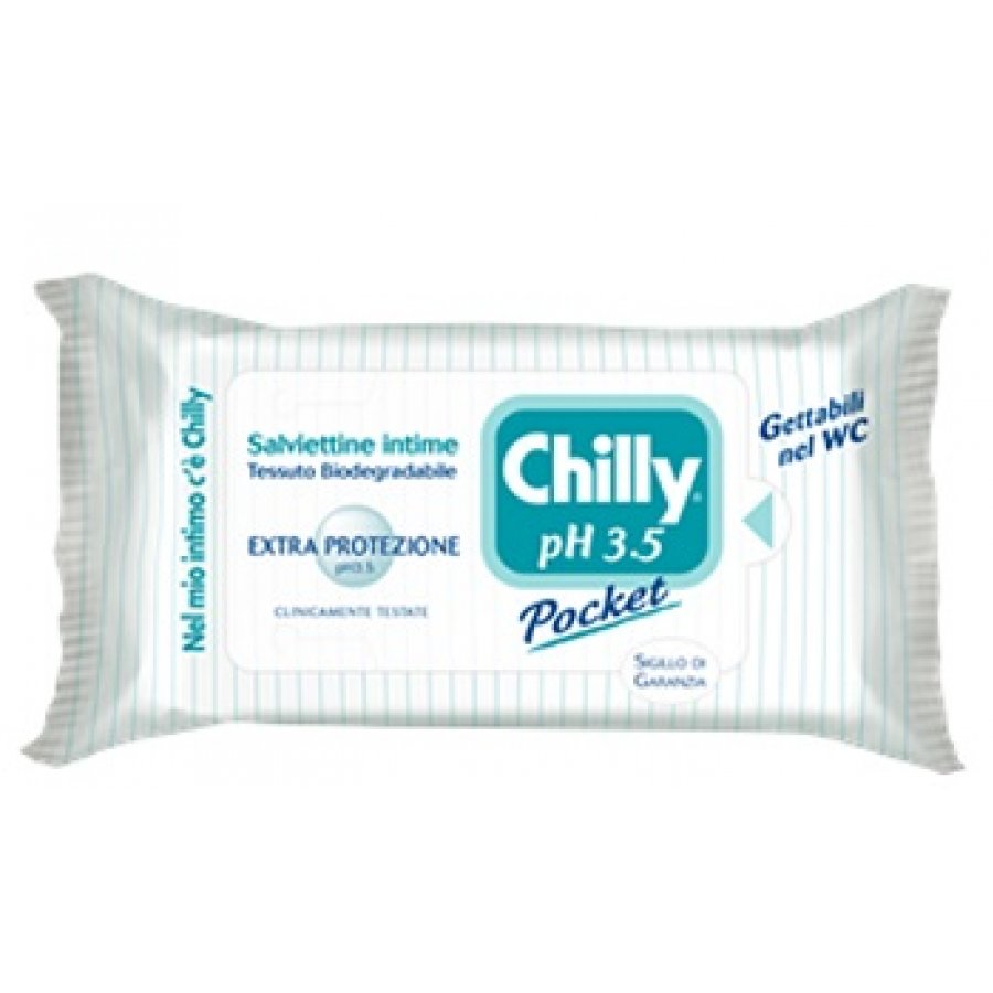 Chilly Pocket Extra Protezione pH 3.5 Salviettine Intime 12 pezzi