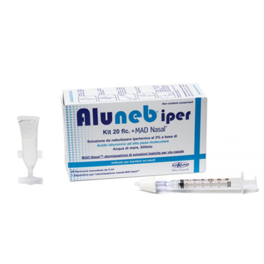 Aluneb Iper 20 Flaconi + MAD Nasal Atomizzatore Nasale Spray 3 ml