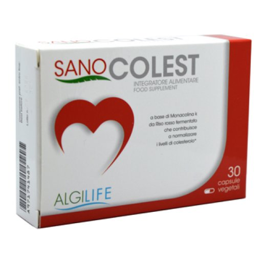 Sanocolest 30 Capsule - Integratore Alimentare di Riso Rosso Fermentato, Cardo Mariano, Berberis, Carciofo e Coenzima Q10