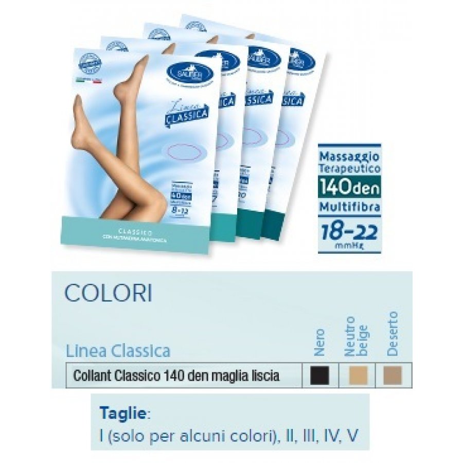 Sauber Pharma Linea Classica Collant 140DEN Maglia Liscia Colore Beige Taglia 2