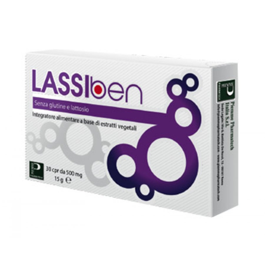 Piemme Pharmatech Lassiben - Integratore per la Stitichezza - 30 compresse da 500mg