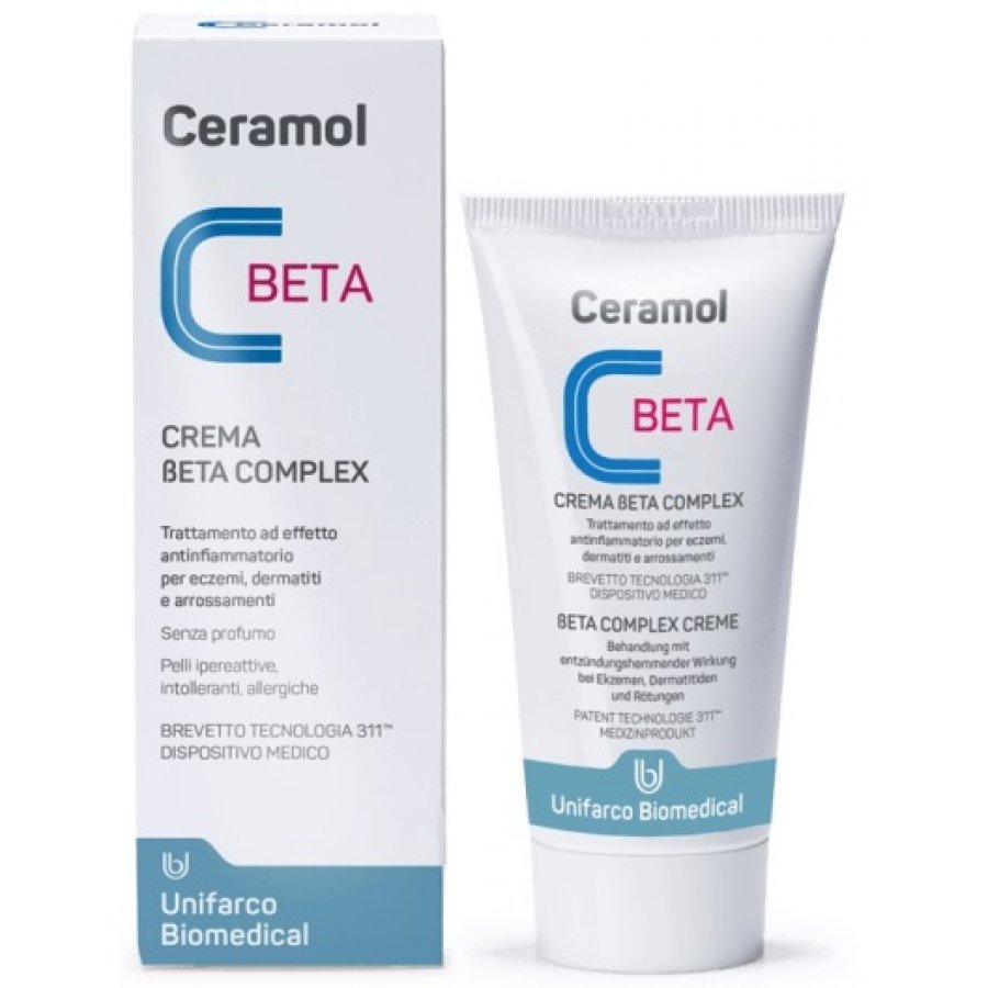 Ceramol Beta Complex Crema 50ml - Trattamento Idratante e Lenitivo per Pelle Sensibile