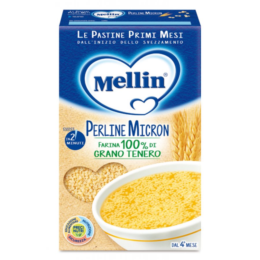 Mellin Perline Micron 320g - Pastina per Bambini con Farina di Grano Tenero