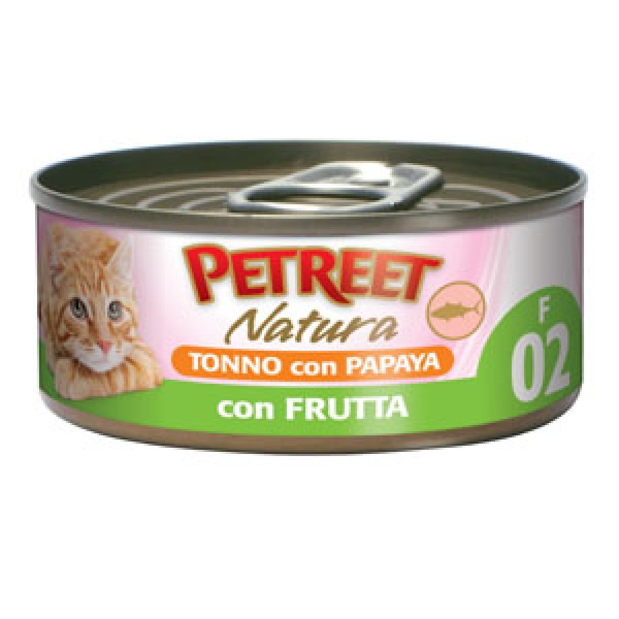 PETREET GATTO NATURA F02 FRUTTA TONNO PAPAYA 70GR (lattina)