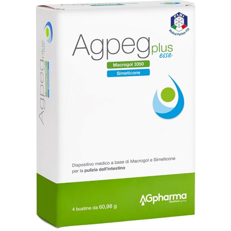 Agpeg Plus Esse - Dispositivo per la pulizia dell’intestino 4 Bustine