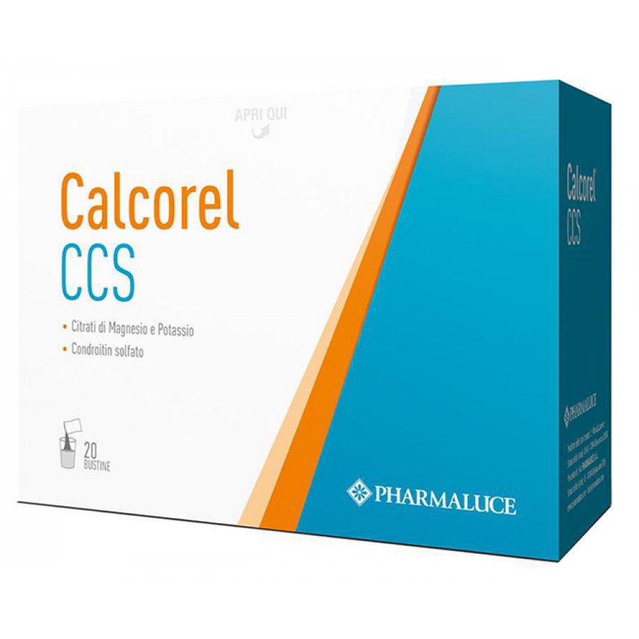 Calcorel CCS 20 Bustine - Integratore di Citrati di Magnesio, Potassio e Condroitina Solfato