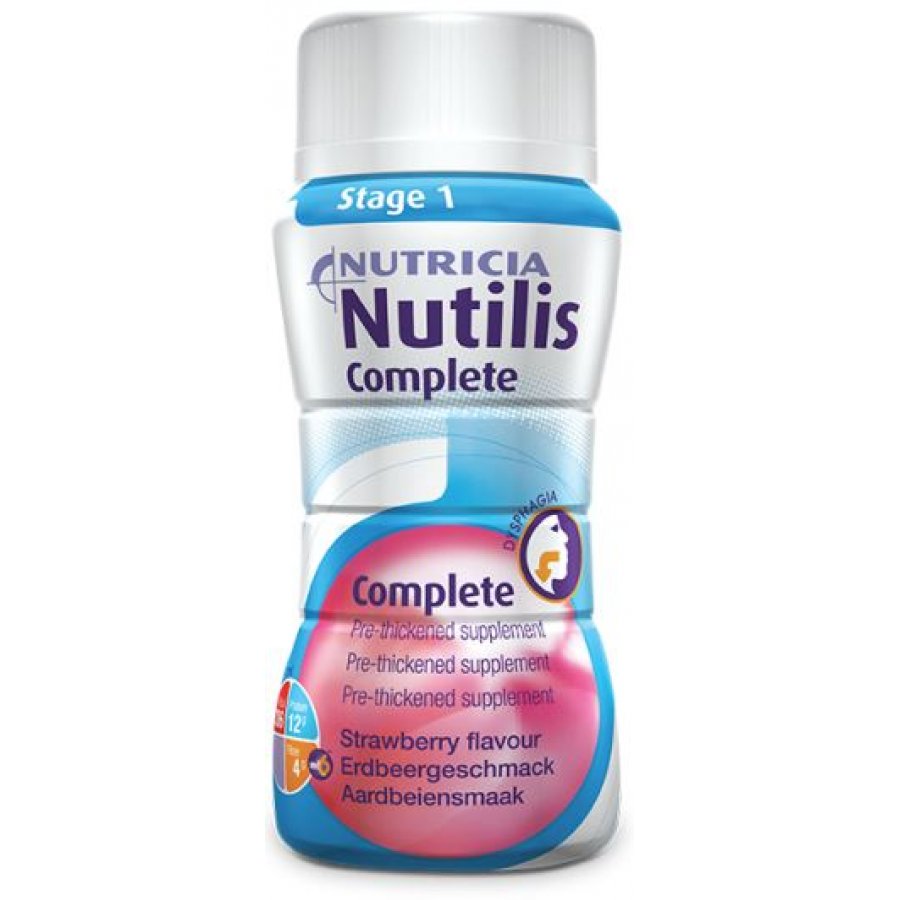 Danone Nutricia Soc.ben. Nutilis Complete Stage 1 Fragola 4 X 125 ml - Supplemento Nutrizionale Pre-addensato