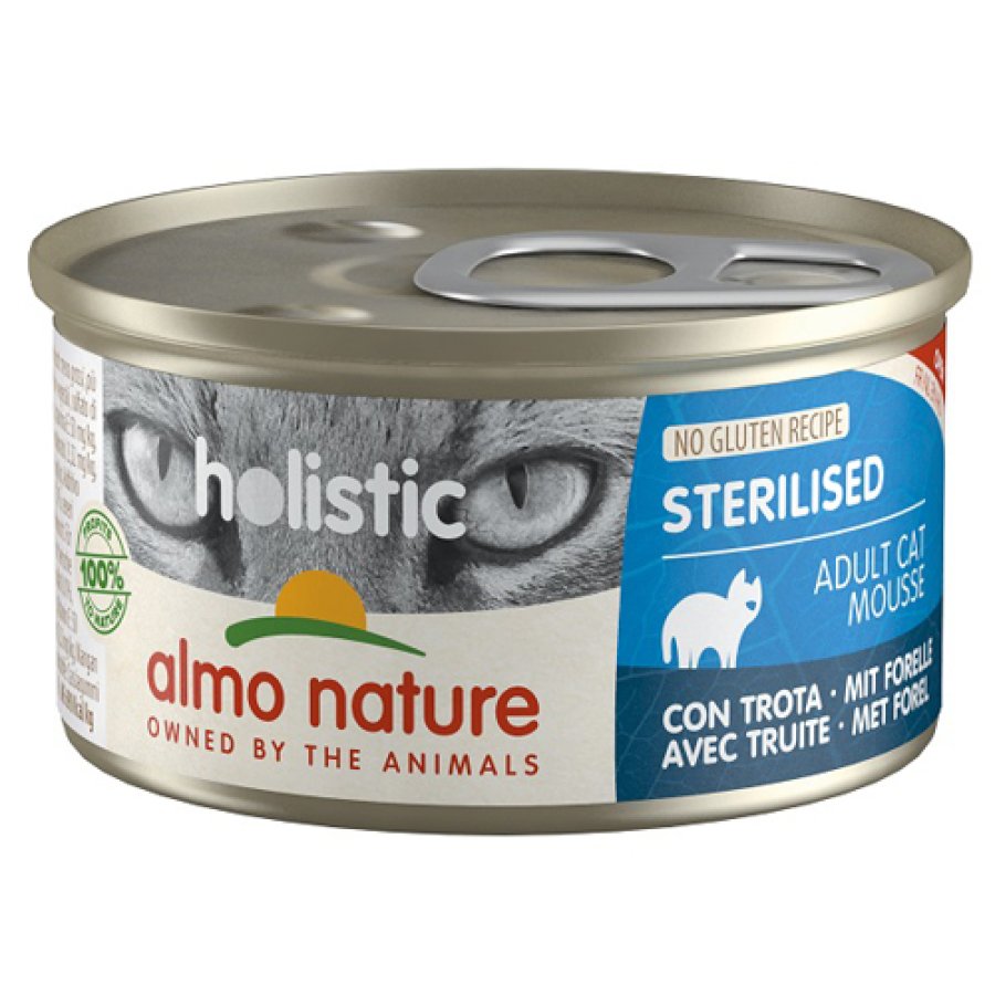 ALMO NATURE GATTO HOLISTIC STERILISED MOUSSE ADULT TROTA 85GR (lattina)