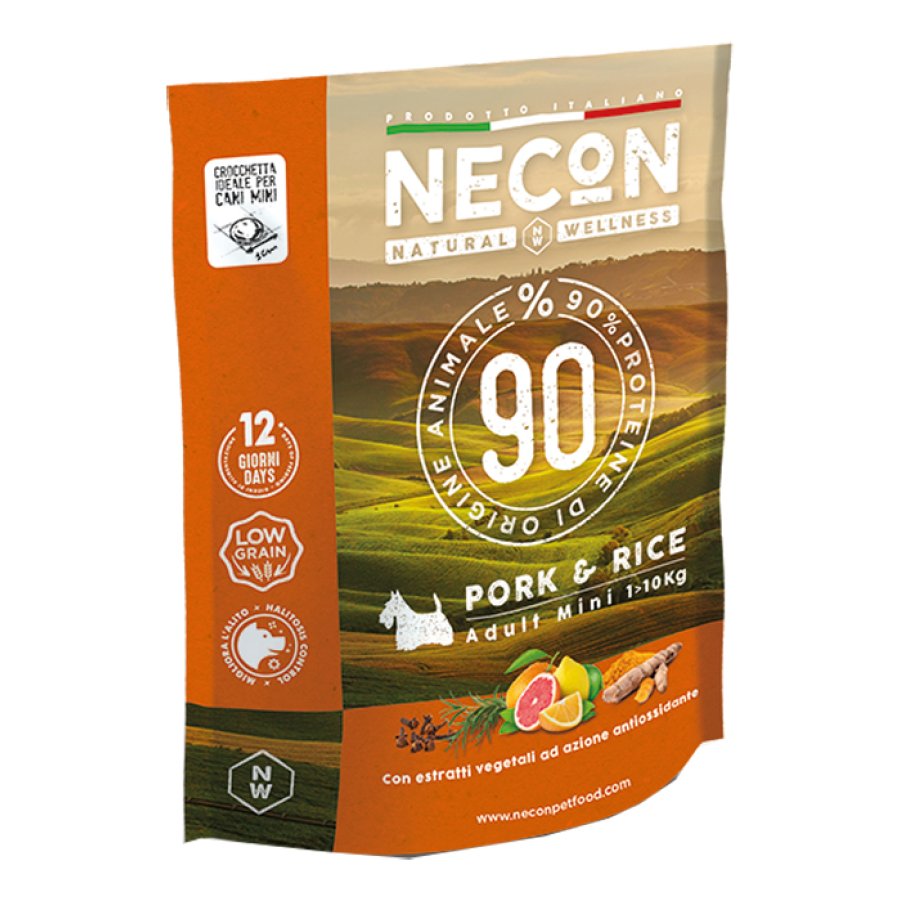 NECON CANE NATURAL WELLNESS ADULT MINI MAIALE RISO 800GR
