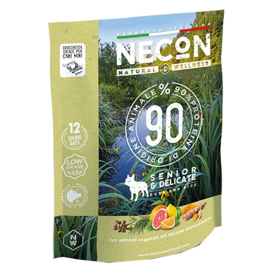 NECON CANE NATURAL WELLNESS SENIOR DELICATE ANATRA RISO 800GR