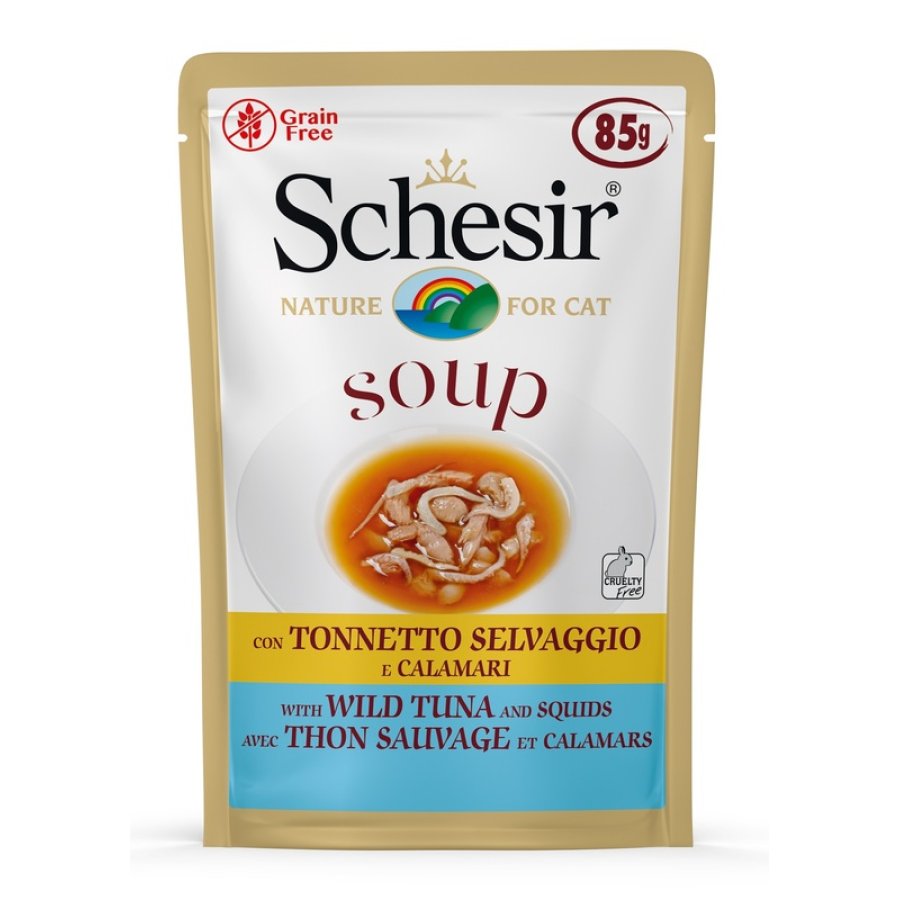 SCHESIR GATTO SOUP TONNETTO CALAMARI 85GR (bustina)