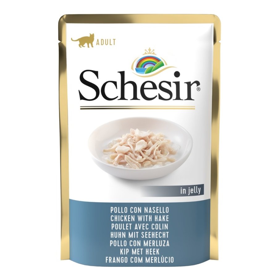 SCHESIR GATTO JELLY ADULT POLLO NASELLO 85GR (bustina)