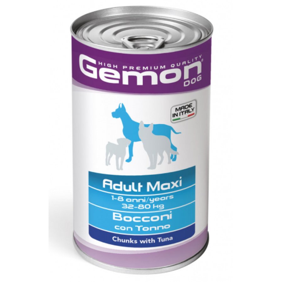 GEMON CANE BOCCONI MAXI ADULT TONNO 1,25KG (lattina)