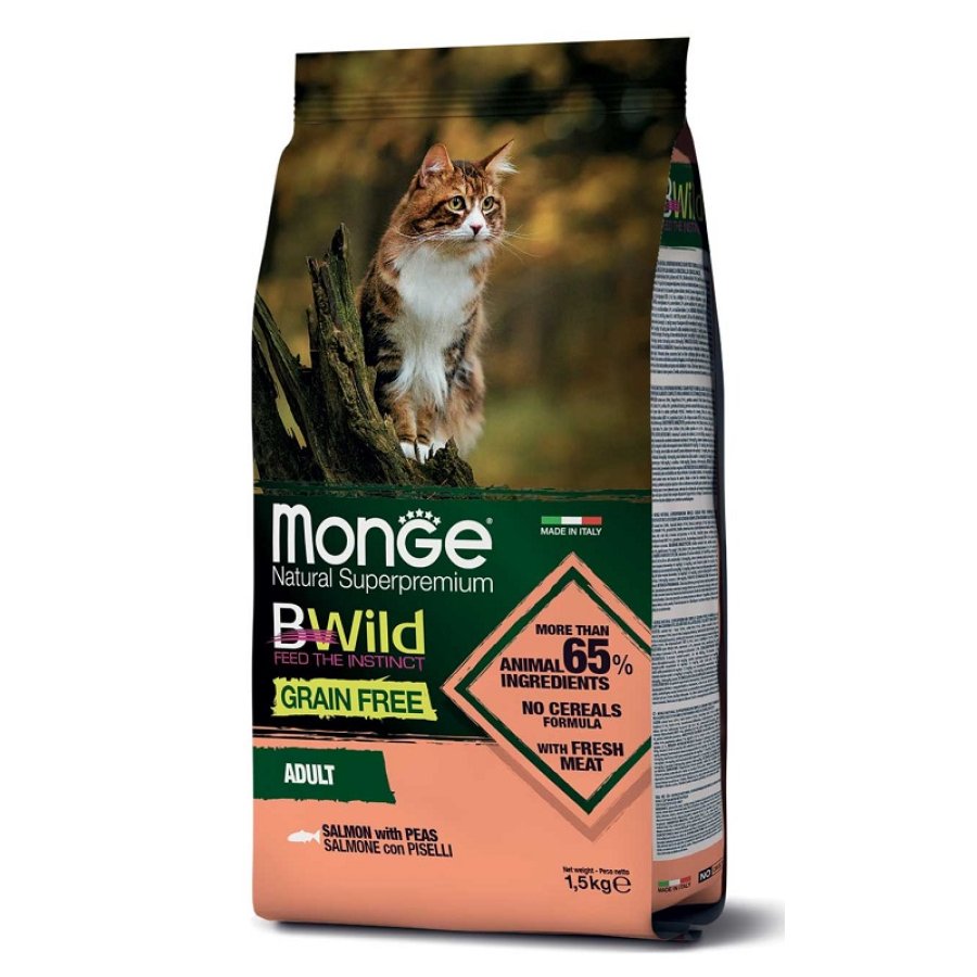 MONGE GATTO BWILD GRAIN FREE ADULT SALMONE 1,5KG