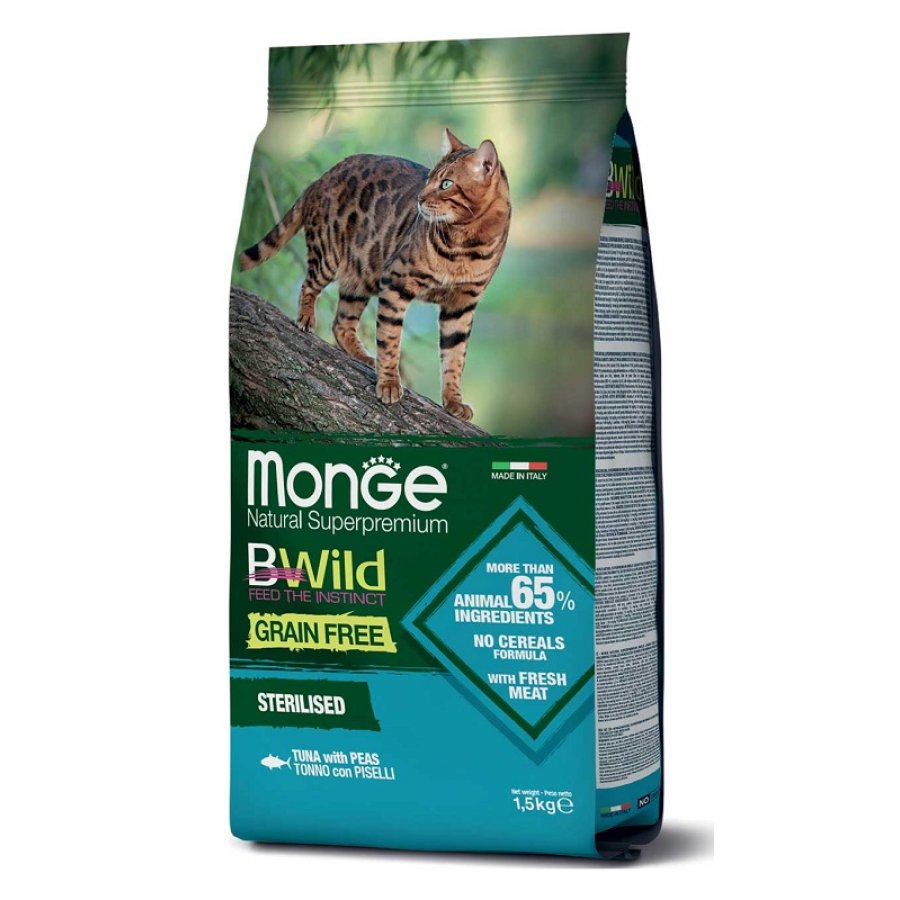 MONGE GATTO BWILD STERILISED TONNO PISELLI 1,5KG