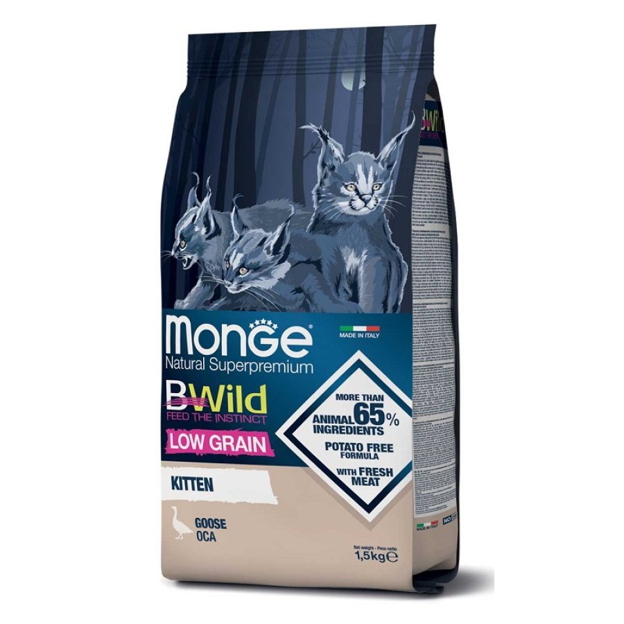 MONGE GATTO BWILD LOW GRAIN KITTEN OCA 1,5KG