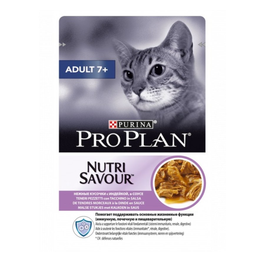 NESTLE' PURINA PRO PLAN GATTO NUTRI SAVOUR SENIOR 7+ GRAVY (IN SALSA) TACCHINO 85GR (bustina)