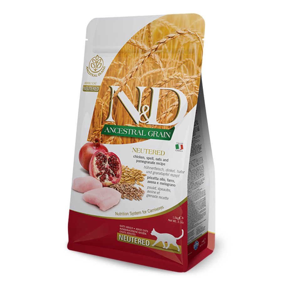 FARMINA N&D ANCESTRAL GATTO NEUTERED ADULT POLLO MELOGRANO 1,5KG
