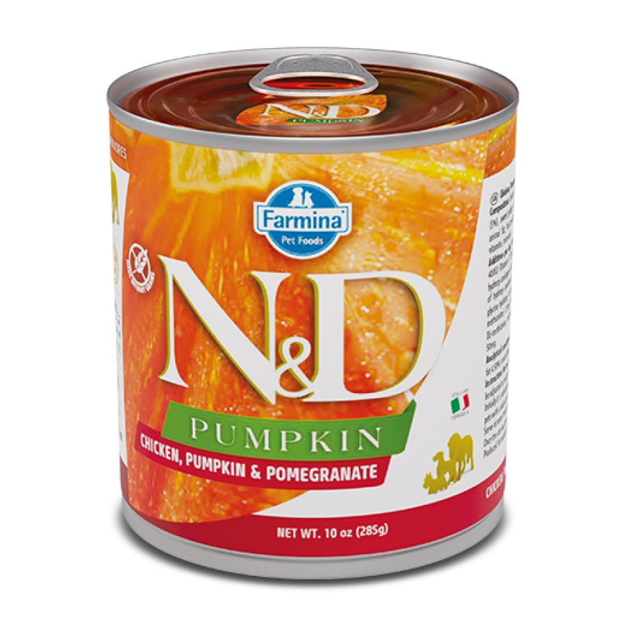 FARMINA N&D PUMPKIN CANE ADULT POLLO ZUCCA MELOGRANO 285GR (lattina)