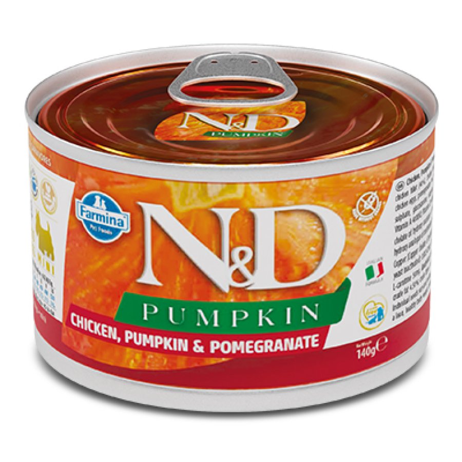 FARMINA N&D PUMPKIN CANE MINI PUPPY POLLO ZUCCA MELOGRANO 140GR (lattina)