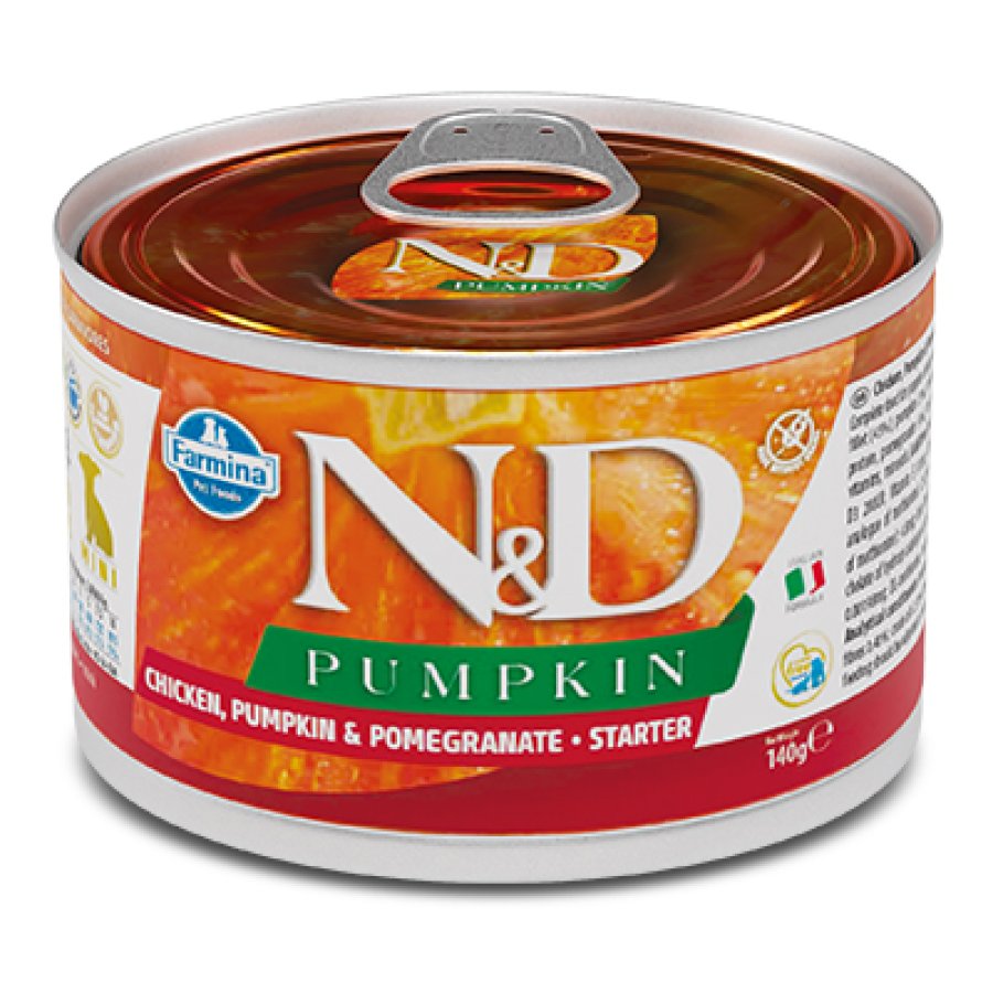 FARMINA N&D PUMPKIN CANE STARTER MINI PUPPY POLLO ZUCCA MELOGRANO 140GR (lattina)