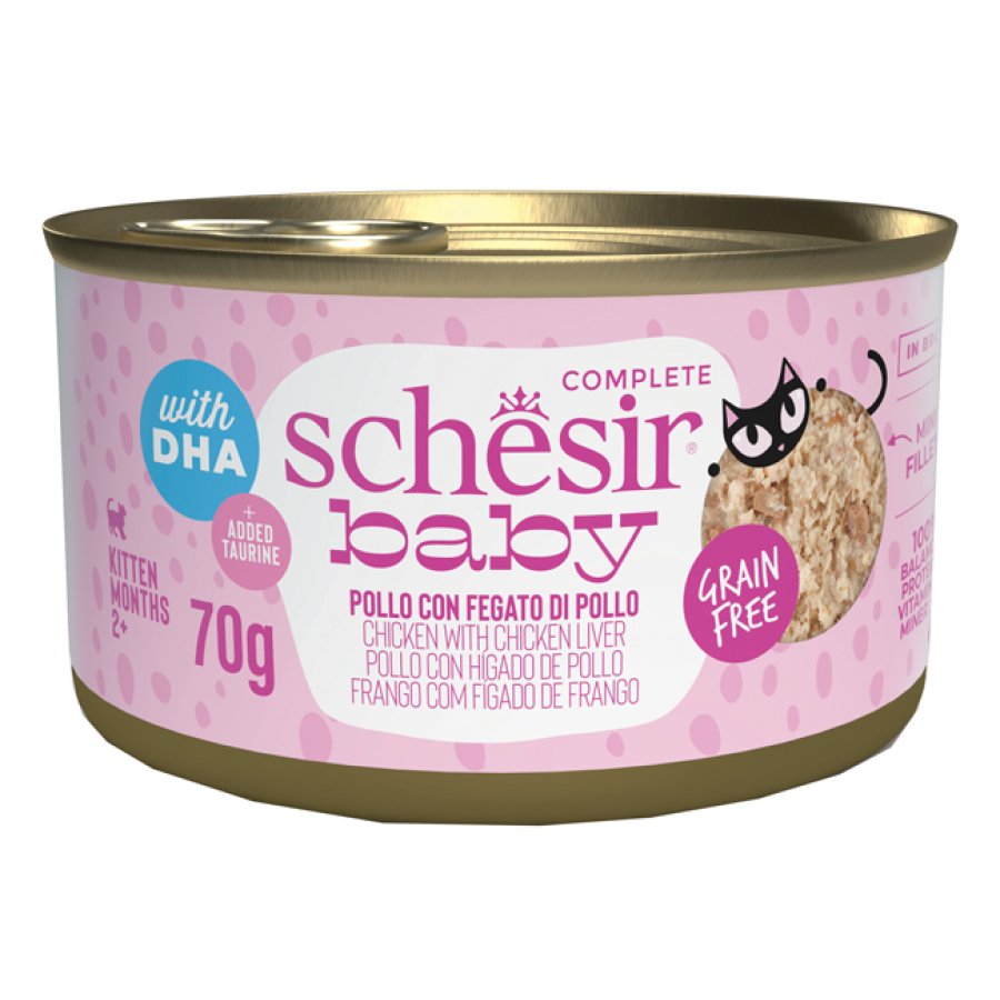 SCHESIR GATTO BABY KITTEN POLLO FEGATO 70GR (lattina)