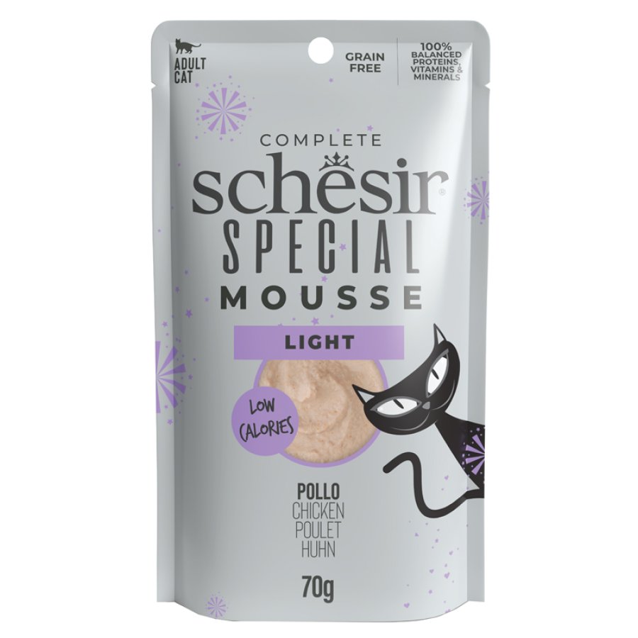 SCHESIR GATTO SPECIAL MOUSSE LIGHT LOW CALORIES ADULT POLLO 70GR (bustina)