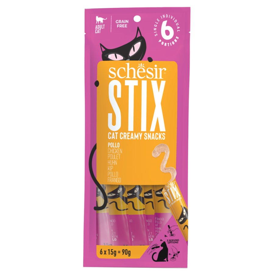 SCHESIR GATTO SNACK STIX CREAMY POLLO 6PZ 15GR