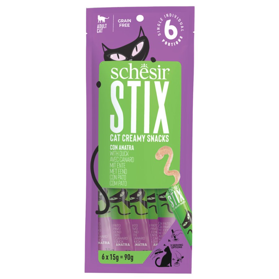 SCHESIR GATTO SNACK STIX CREAMY ANATRA 6PZ 15GR