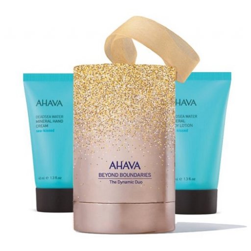 Ahava The Dynamic Duo Cofanetto Crema Mani + Crema Corpo, 2 x 40ml – Idratazione Minerale e Profumo del Mare