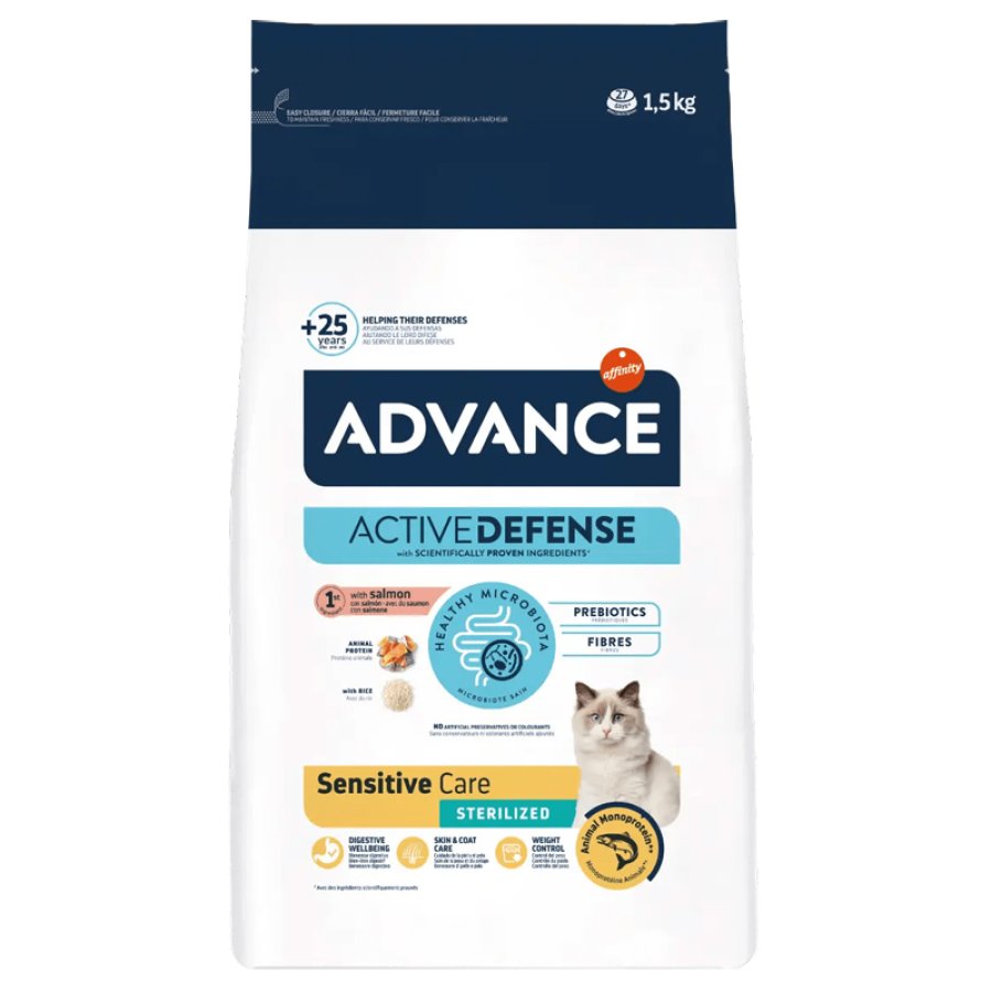 ADVANCE GATTO SENSITIVE STERILIZED SALMONE 1,5KG