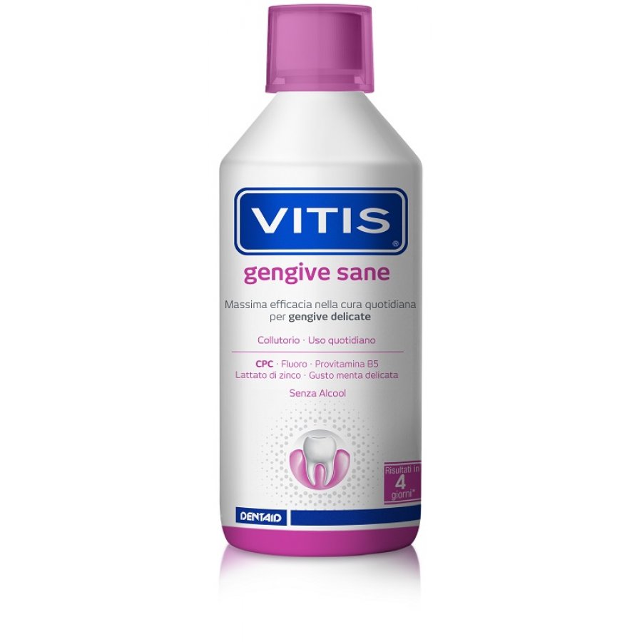 Vitis Gingival Collutorio Protezione Gengive Delicate, 500ml – Gengive Sensibili, Prevenzione Placca, Cura Quotidiana