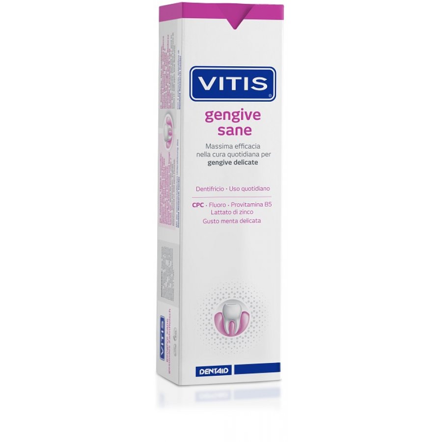 Vitis Gengive Sane Dentifricio Delicato, 100ml – Per Gengive Sensibili, Prevenzione Placca e Carie, Cura Gengivale