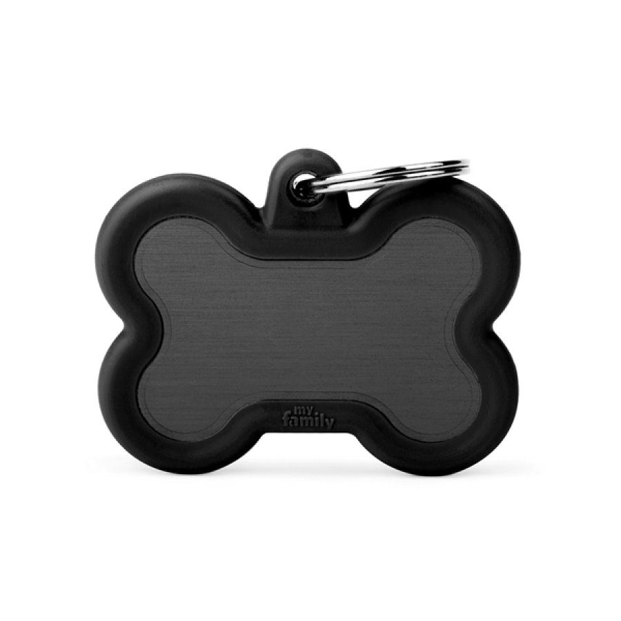 MY FAMILY MEDAGLIETTA OSSO ALLUMINIO/GOMMA NERO (REF. HTA01BLACK)