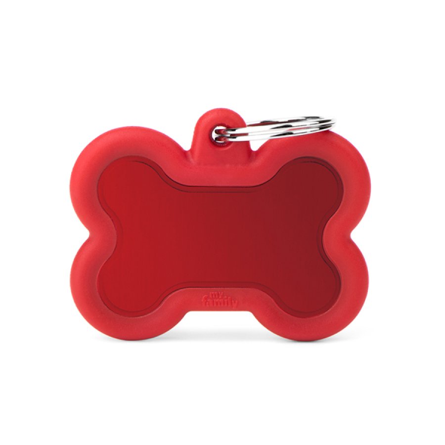 MY FAMILY MEDAGLIETTA OSSO ALLUMINIO/GOMMA ROSSO (REF. HTA01RED)