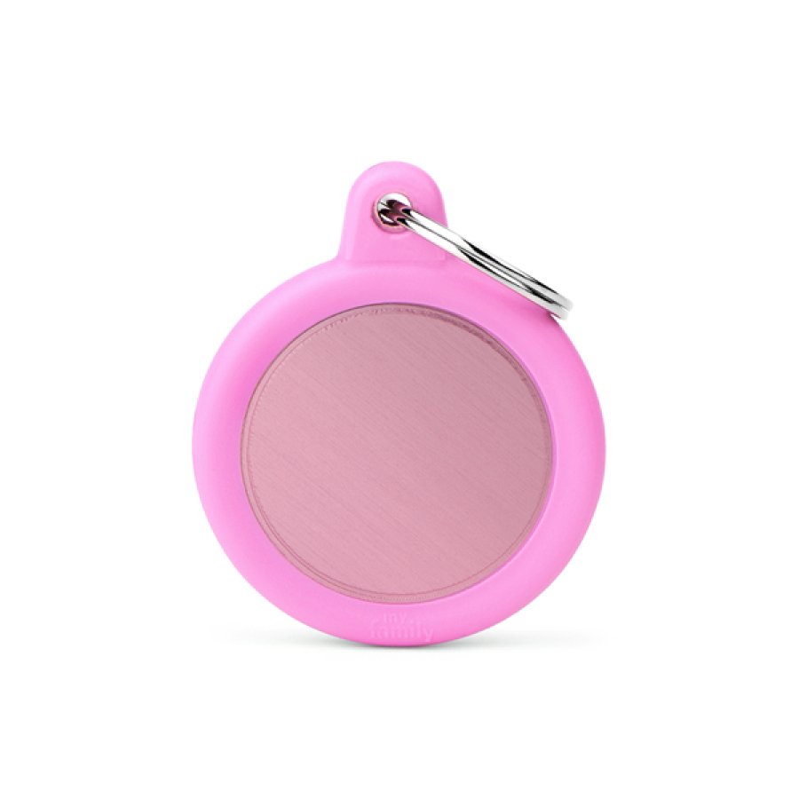 MY FAMILY MEDAGLIETTA CERCHIO ALLUMINIO/GOMMA ROSA (REF. HTA04PINK)