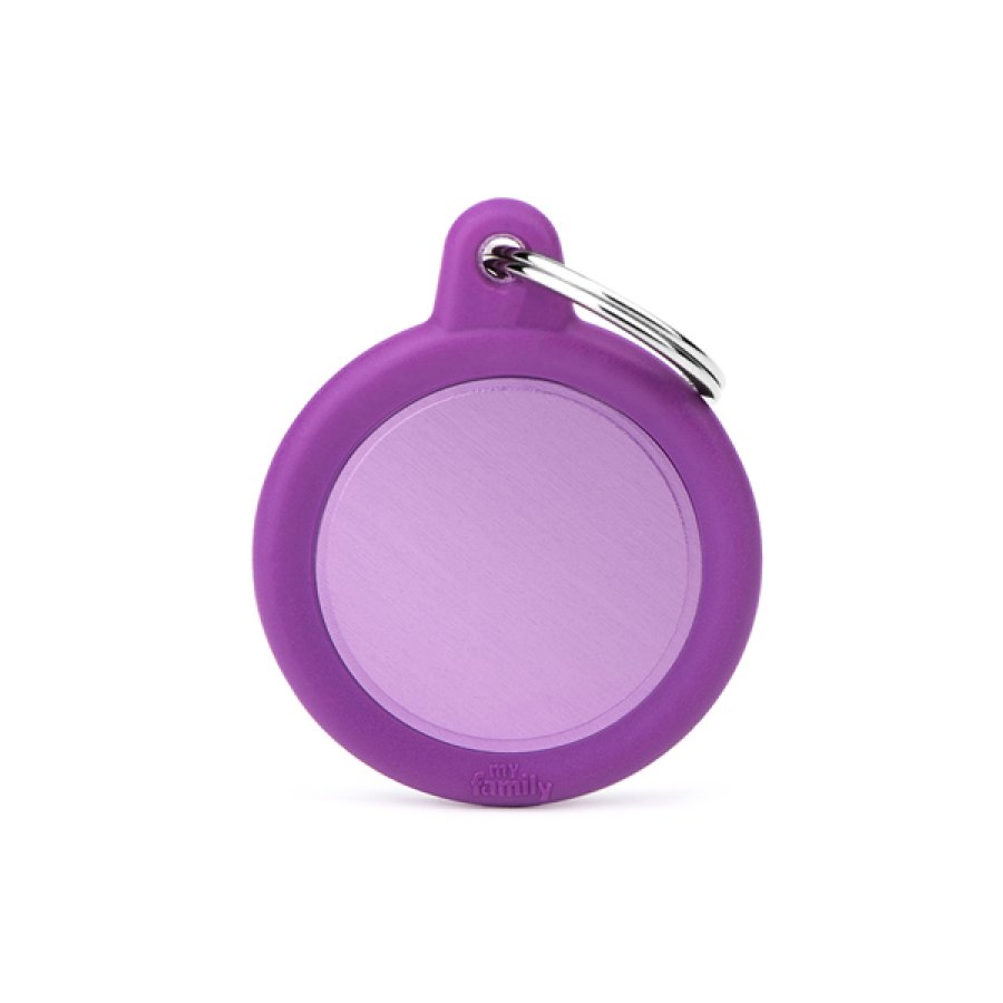 MY FAMILY MEDAGLIETTA CERCHIO ALLUMINIO/GOMMA VIOLA (REF. HTA04PURPLE)
