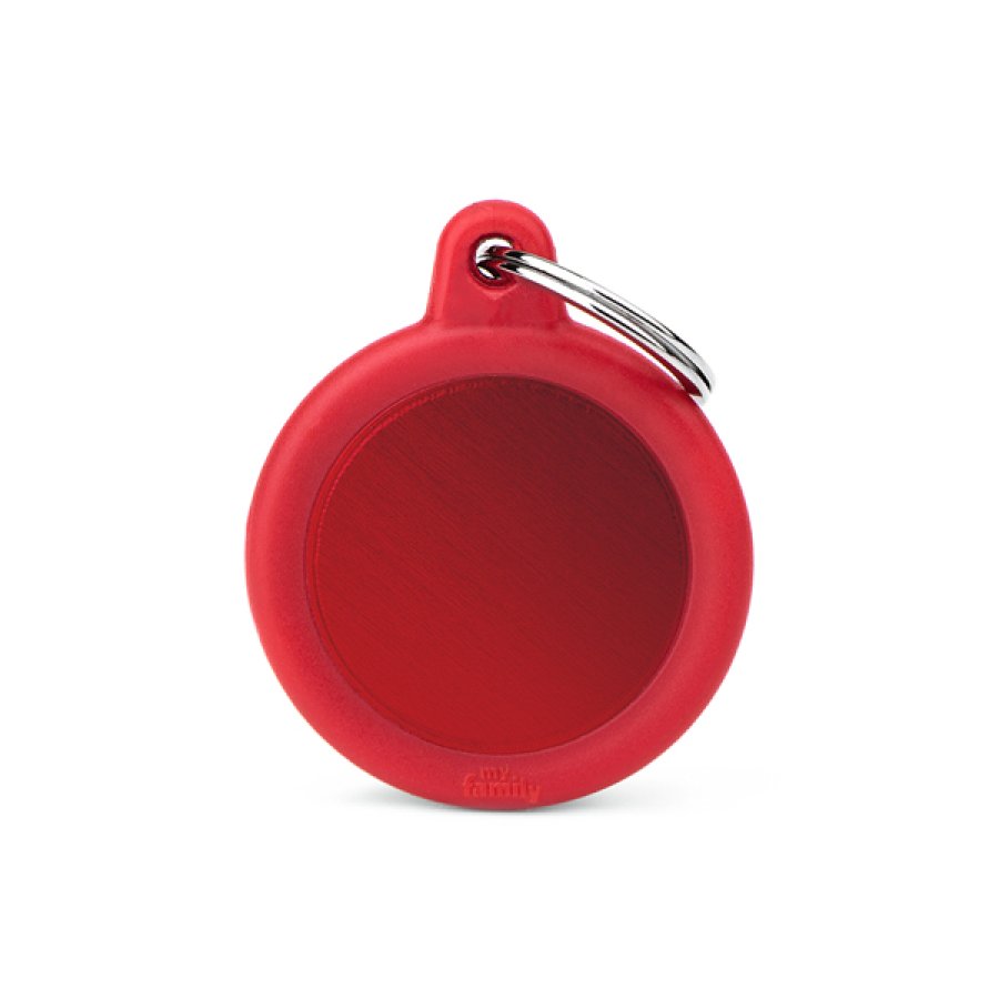 MY FAMILY MEDAGLIETTA CERCHIO ALLUMINIO/GOMMA ROSSO (REF. HTA04RED)
