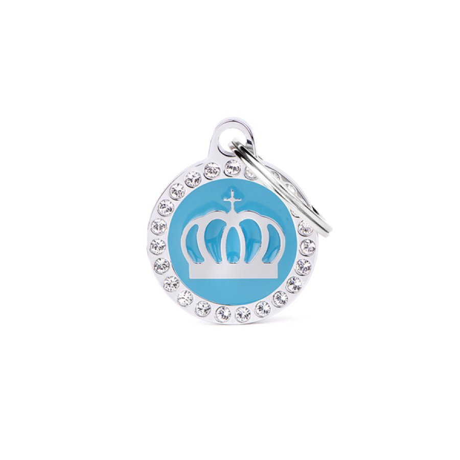 MY FAMILY MEDAGLIETTA CERCHIO (S) AZZURRO CORONA STRASS (REF. BH28GM05)