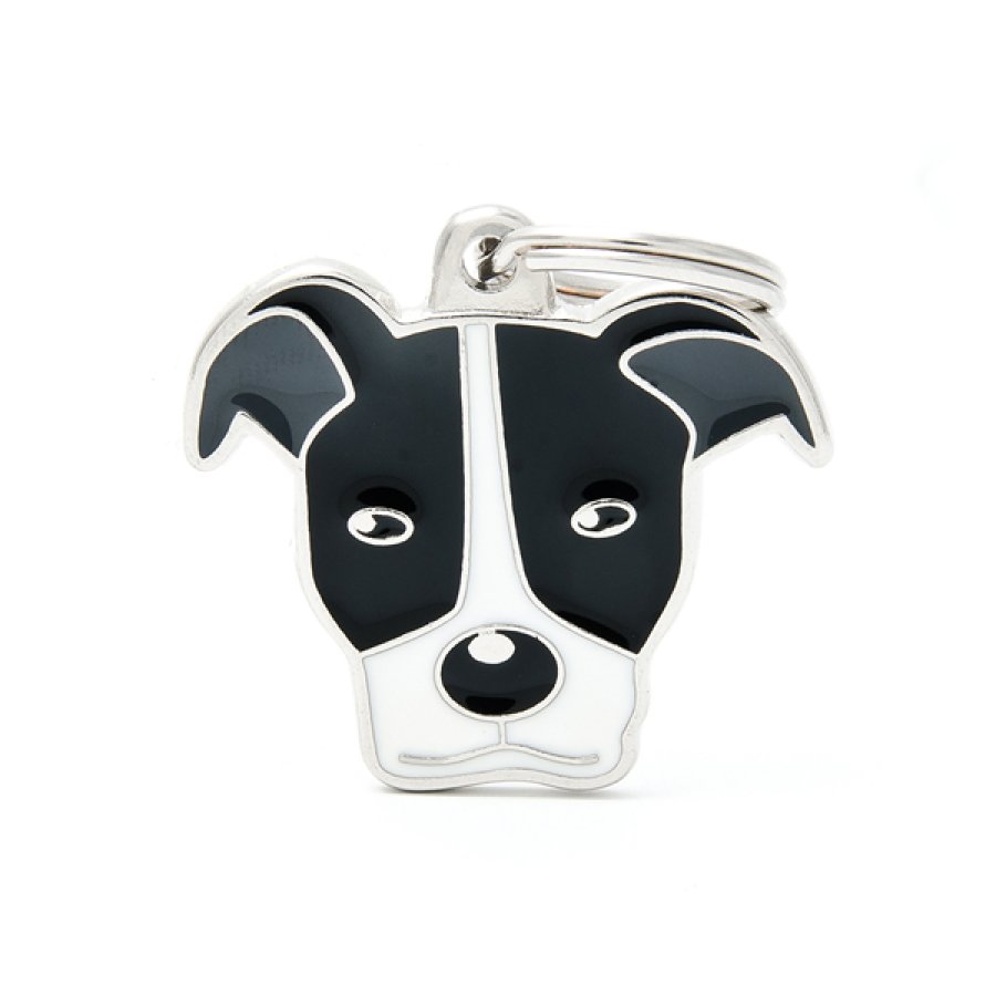 MY FAMILY MEDAGLIETTA PITBULL BIANCO/NERO (REF. MF06WHITEBLACK)