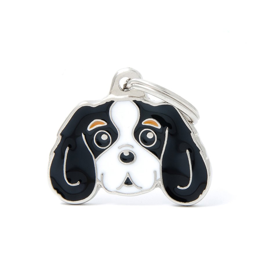 MY FAMILY MEDAGLIETTA CAVALIER KING BIANCO/NERO (REF. MF22COLORED3)