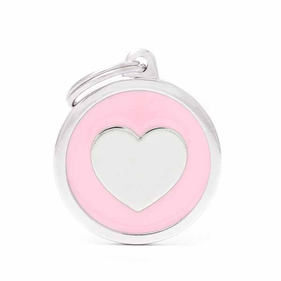 MY FAMILY MEDAGLIETTA CERCHIO (L) ROSA CUORE (REF. MFCH17PINKHEART)