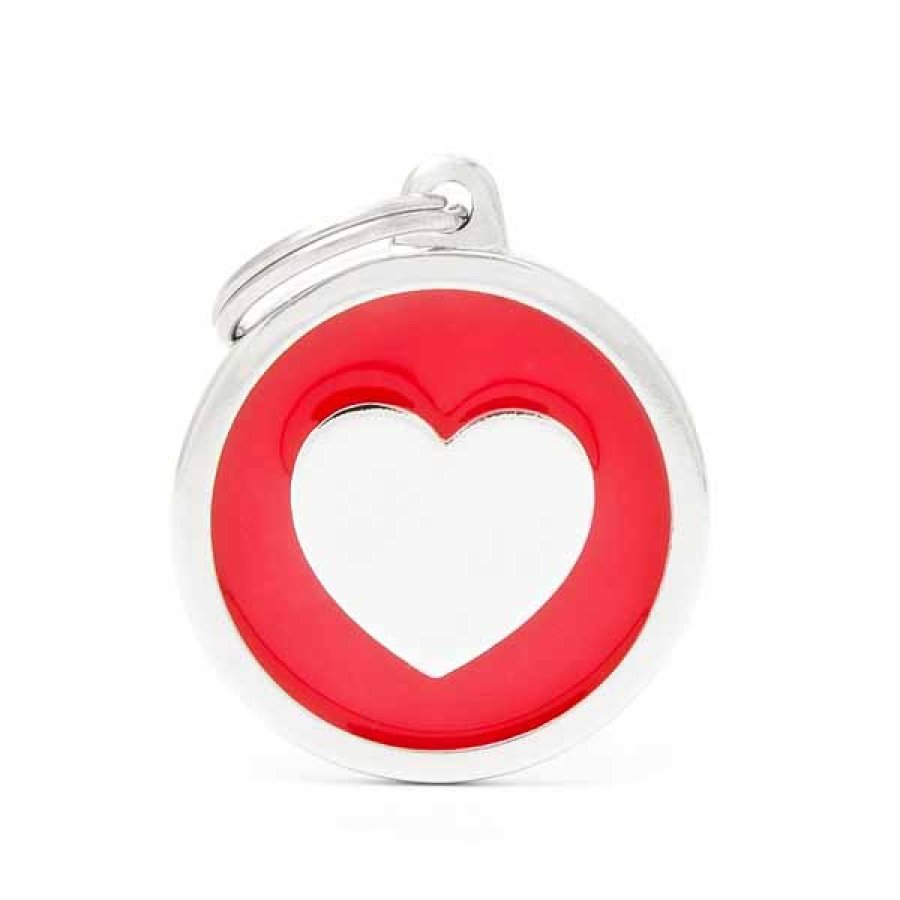 MY FAMILY MEDAGLIETTA CERCHIO (L) ROSSO CUORE (REF. MFCH17REDHEART)