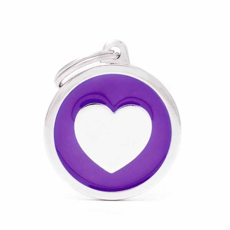 MY FAMILY MEDAGLIETTA CERCHIO (L) VIOLA CUORE (REF. CH17PURPLEHEART)