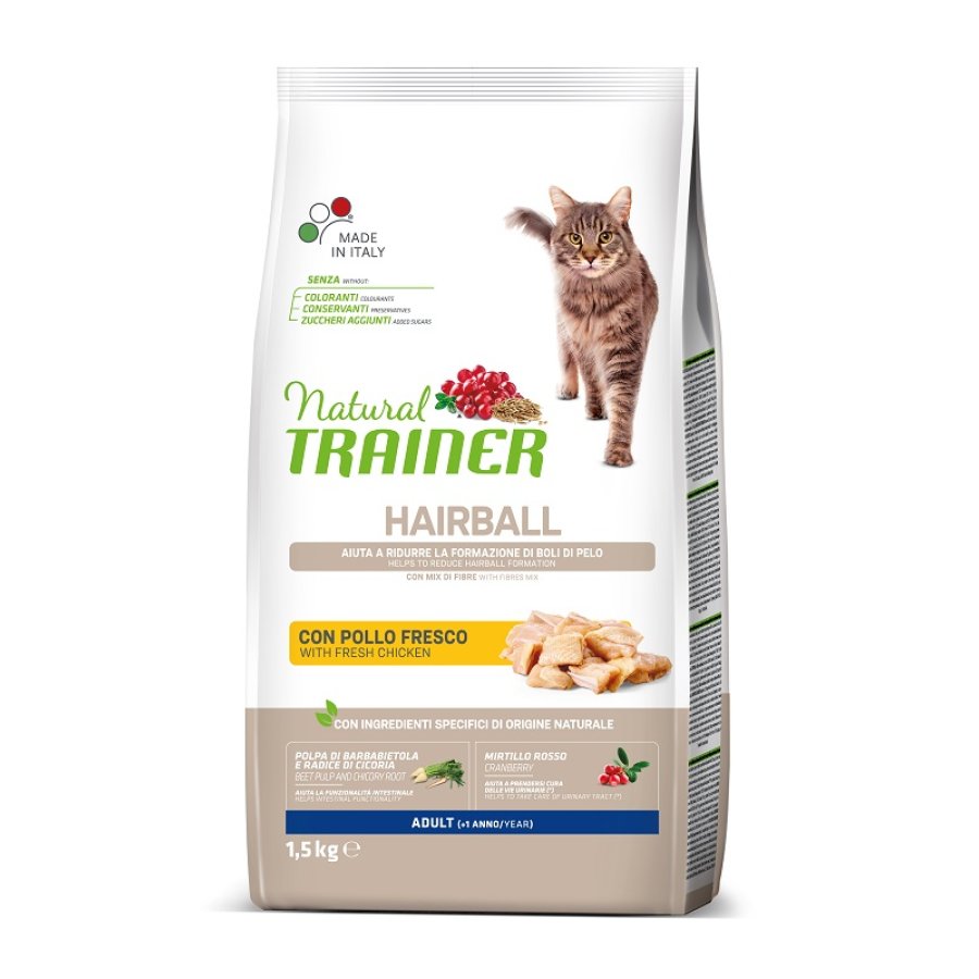 TRAINER NATURAL GATTO HAIRBALL ADULT POLLO 1,5KG