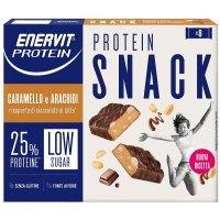 ENERVIT Proteine Snack Caramello e Arachidi, 8 pezzi