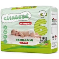 CliaBebè Pannolini Taglia 6 Extra Large 16-30 kg, 24 pannolini