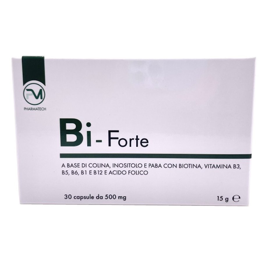 Piemme Pharmatech Bi-forte 30 Capsule - Integratore di Vitamine B per Energia e Benessere